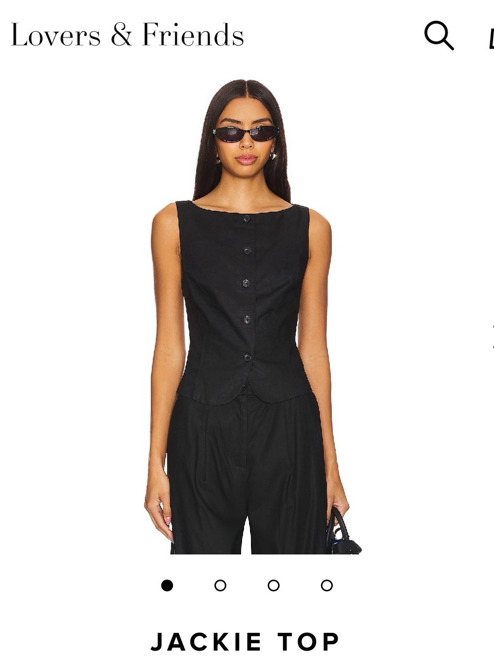 Lovers + Friends Black Sleeveless Button-Front Vest